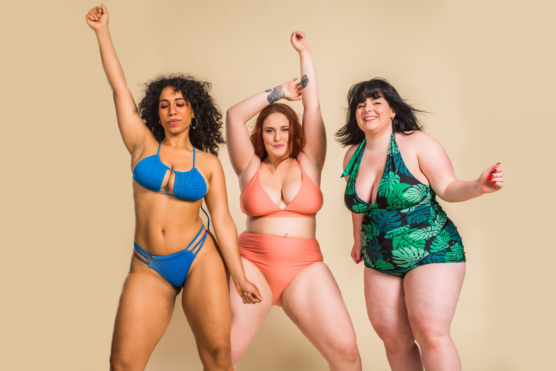 Plus Size Women Posing for Body Acceptance